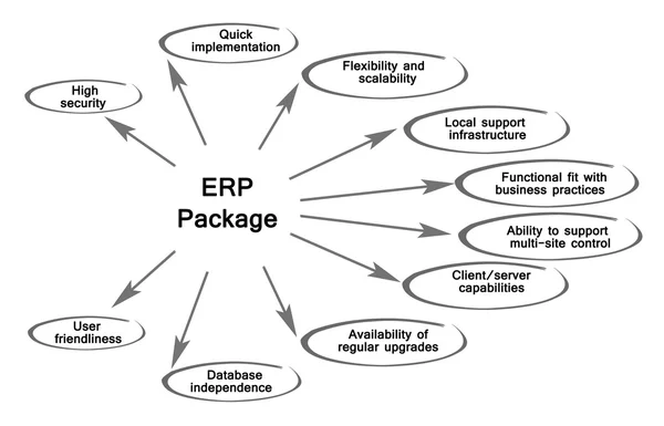 Erp 패키지의 다이어그램 — 스톡 사진